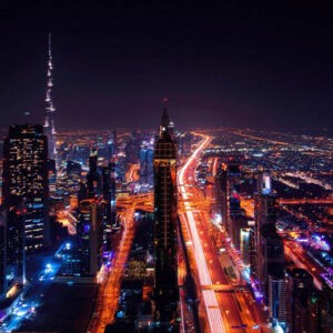 Image of Dubai by night. Dubai is one of the stops on the International Education Fair United Arab Emirates UAE tour