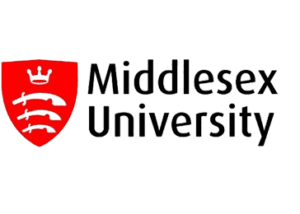 Logo of the UK based Middlesex University, exhibitor at the virtual study fair in Central Asia